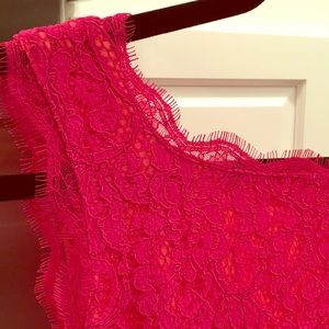 Adrianna Papell lace boatneck zipper sheath 8